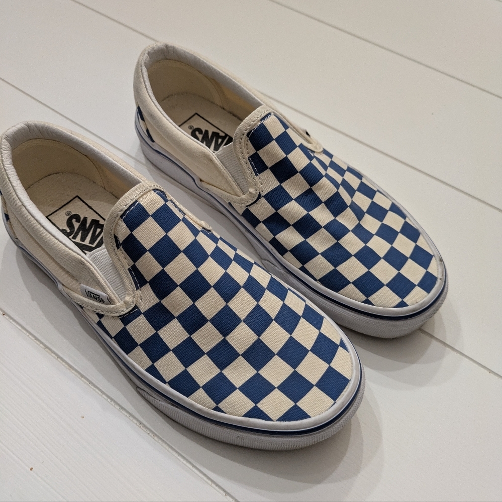 Vans slip on checkerboard. Youth size 5